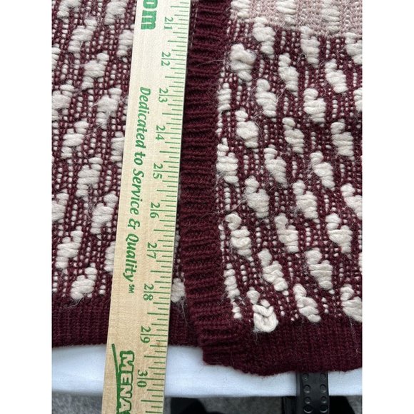 Ruby Moon Women Medium Open Wrap Cardigan Sweater Maroon Wool Blend C4 Soft Cozy - Picture 10 of 11